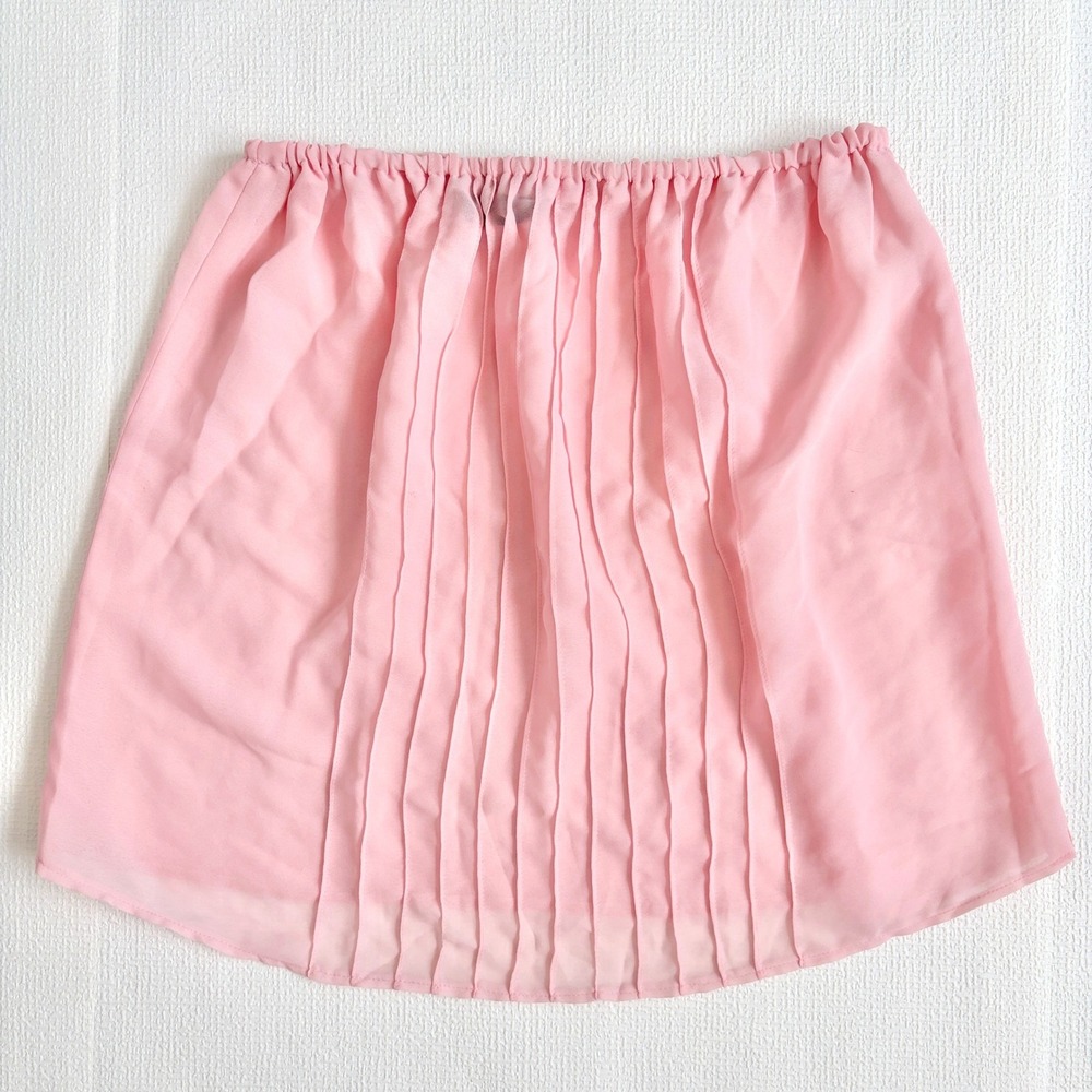 80s Vintage Nina Mini Skirt Pleated Chiffon Pink Small Ethereal Dainty Ballet